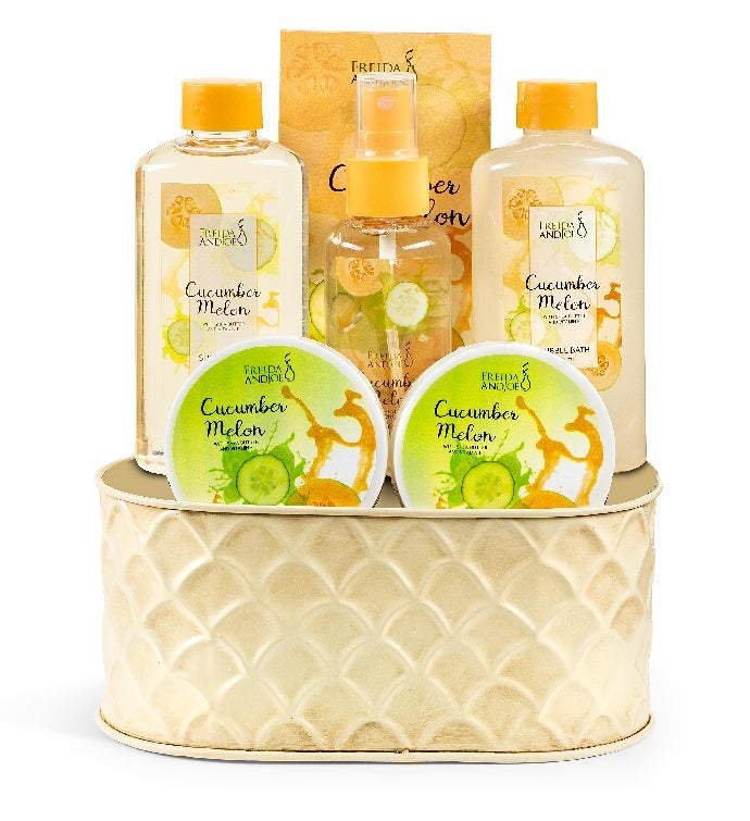 Cucumber Melon Fragrance Bath & Body Gift Set Basket